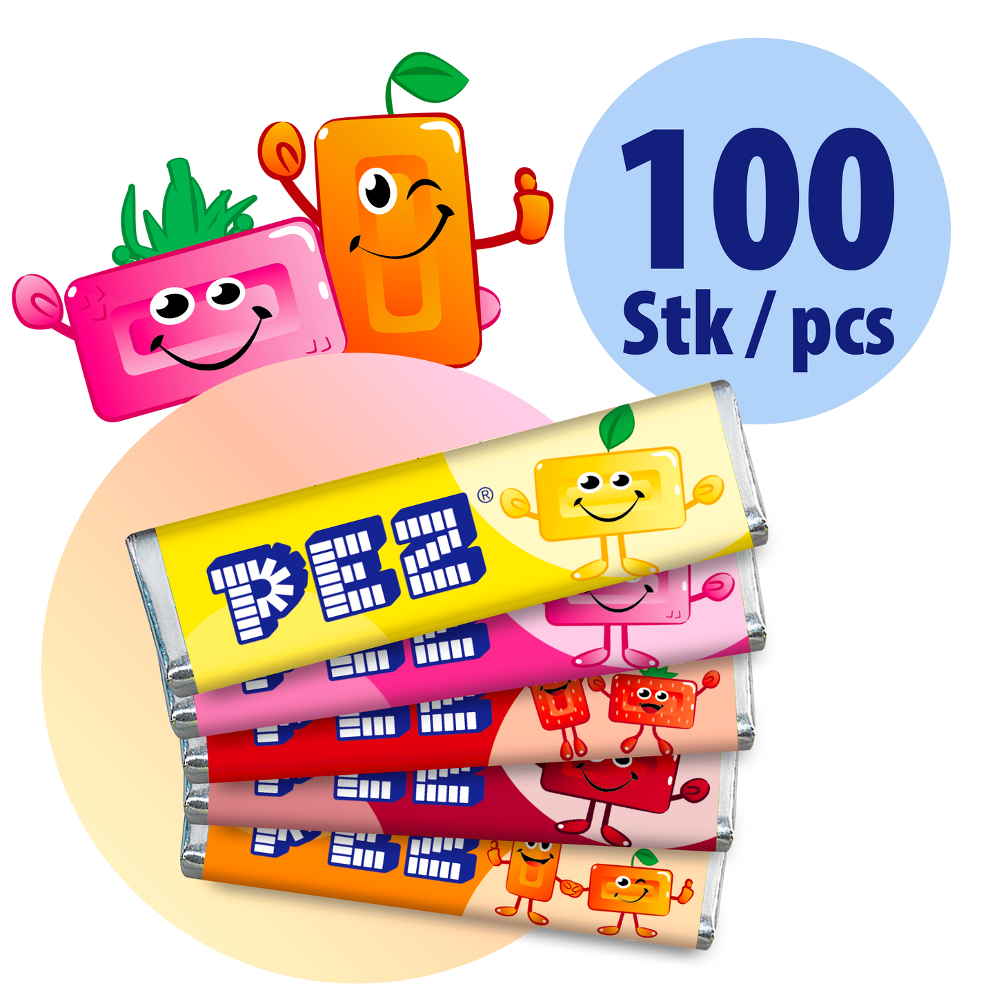 PEZ Candies Fruit Bulk Pack (100 pcs)