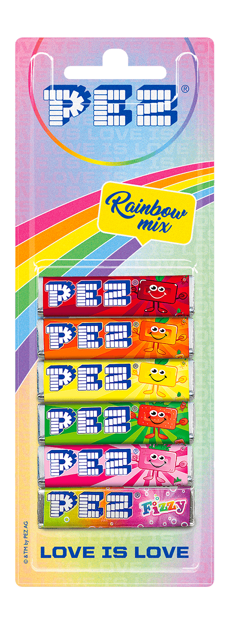PEZ Bonbons Rainbow Mix: Unterschiedliche Geschmacksrichtungen