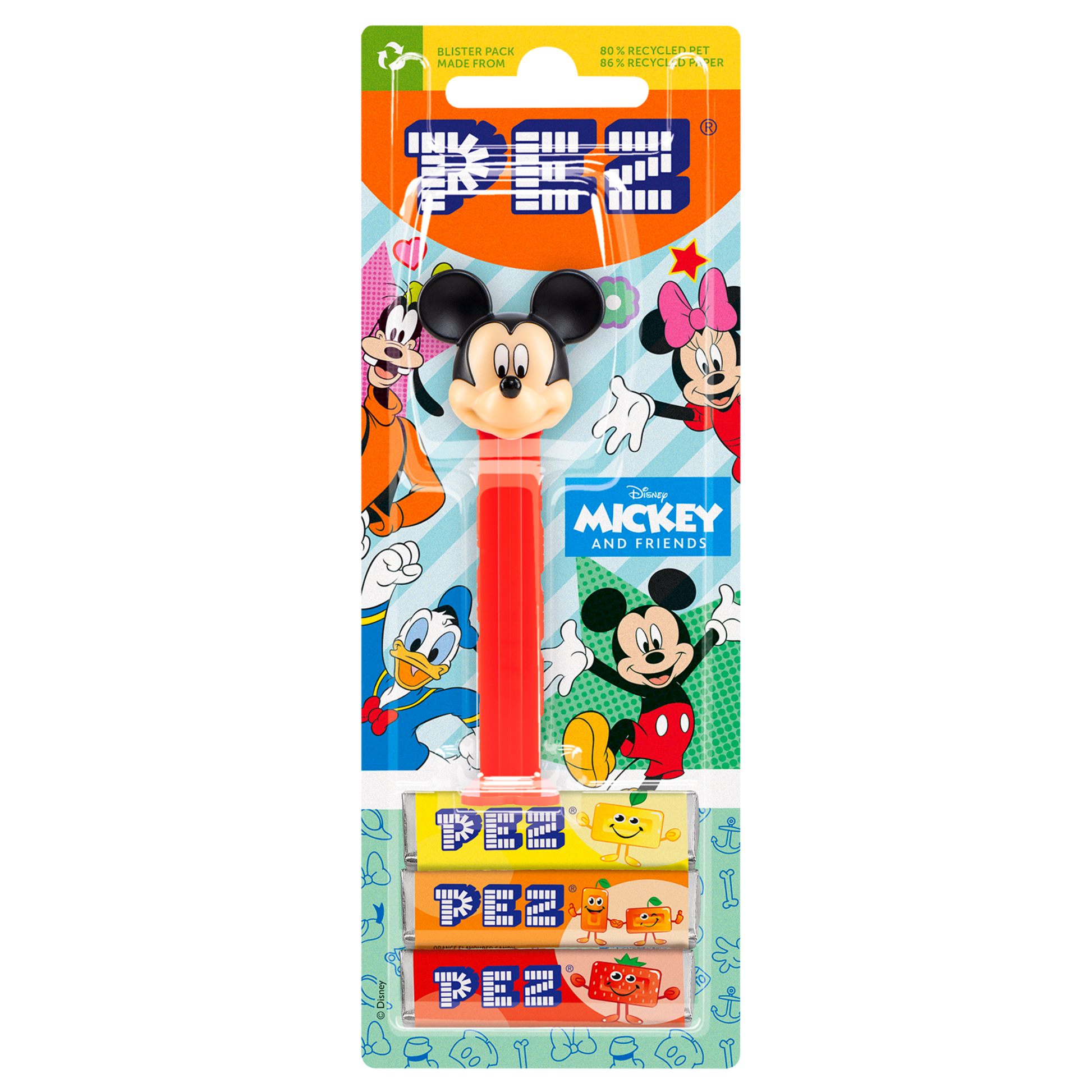 PEZ Spender von Micky Maus, verpackt zusammen mit PEZ Bonbons