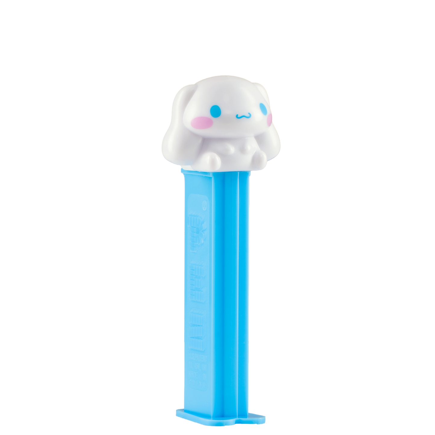 Cinnamoroll-PEZ-Spender mit weißem Hundekopf und blauem Spendergehäuse.