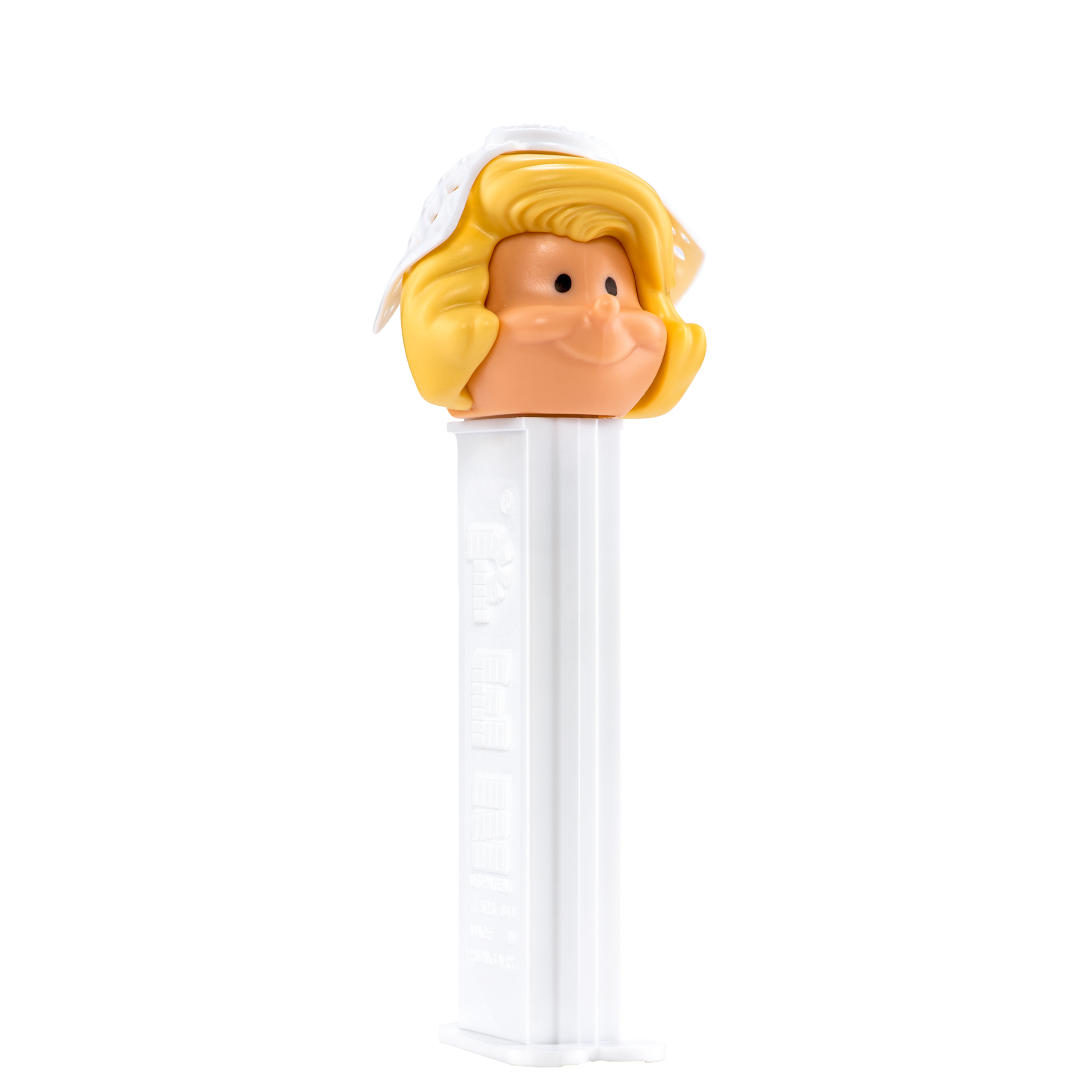 PEZ Braut Spender mit blonden Haaren, seitliche Ansicht