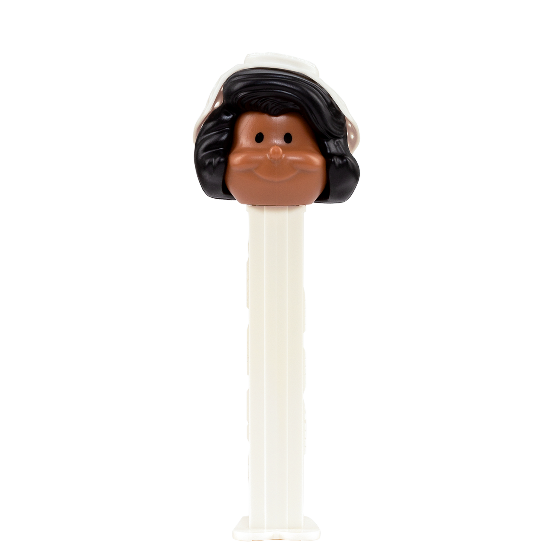 PEZ Braut Spender mit schwarzen Haaren und dunklem Teint, Ansicht von vorne