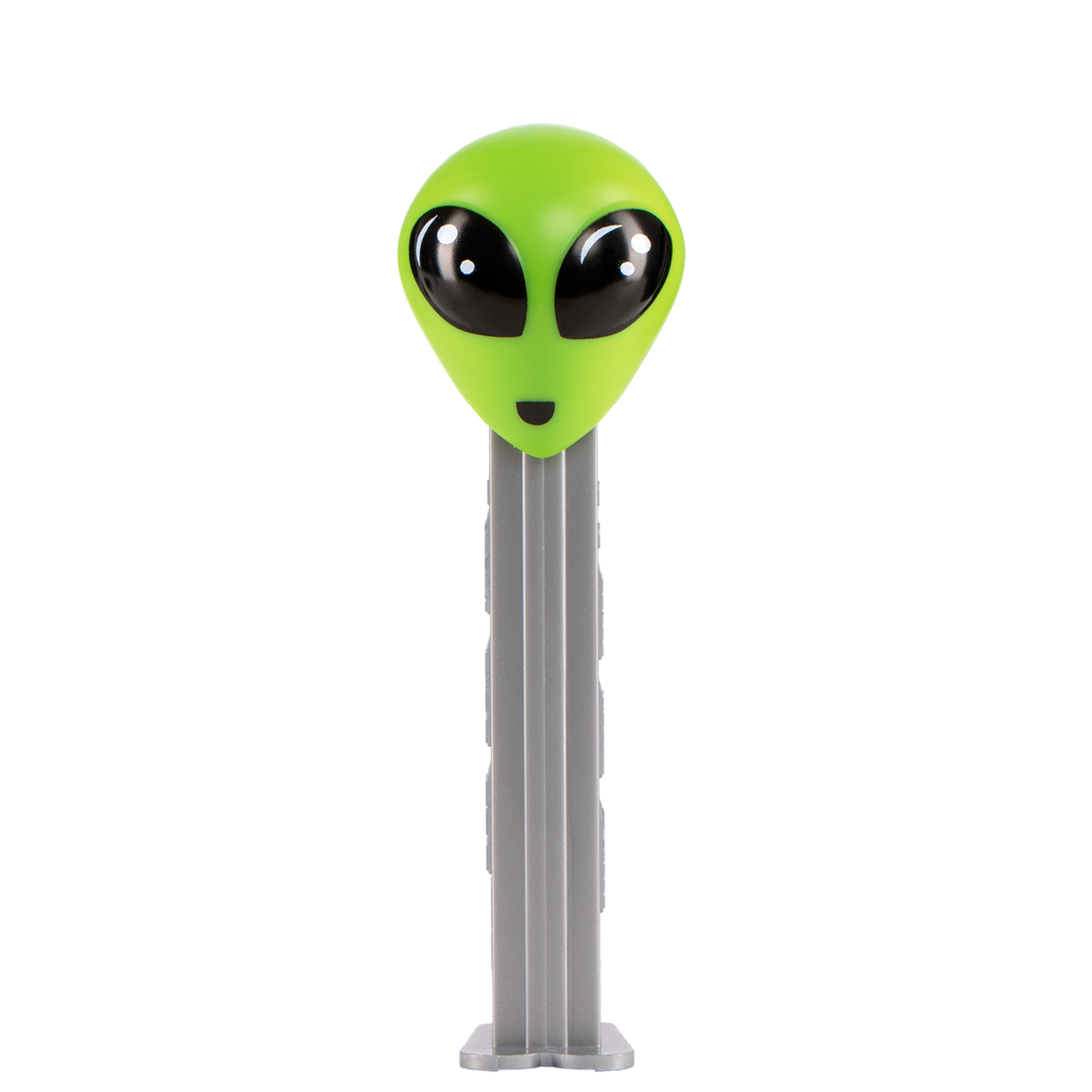 PEZ Spender Alien mit grünem Kopf und grauer Hülse