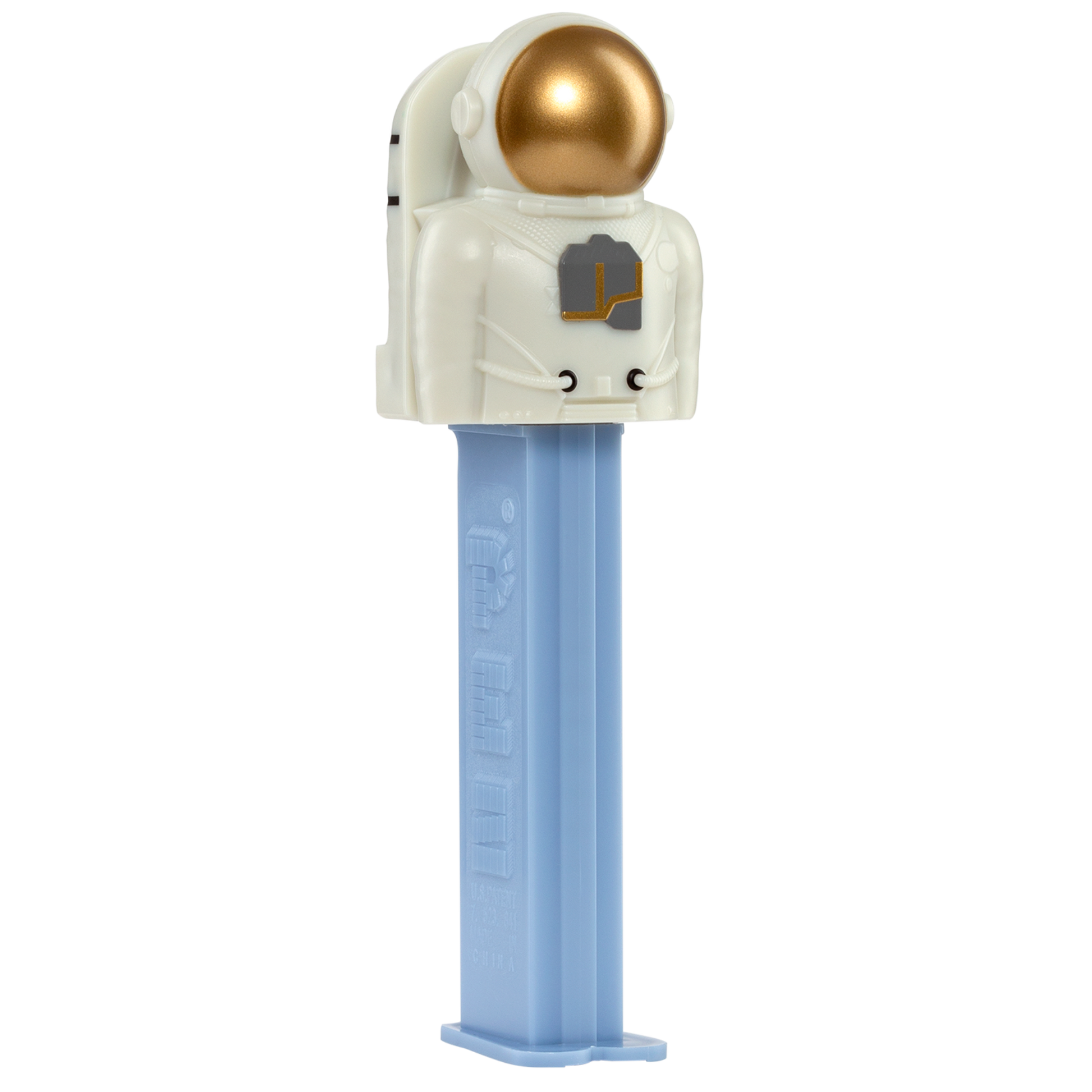 PEZ Spender mit Astronauten, seitliche Ansicht