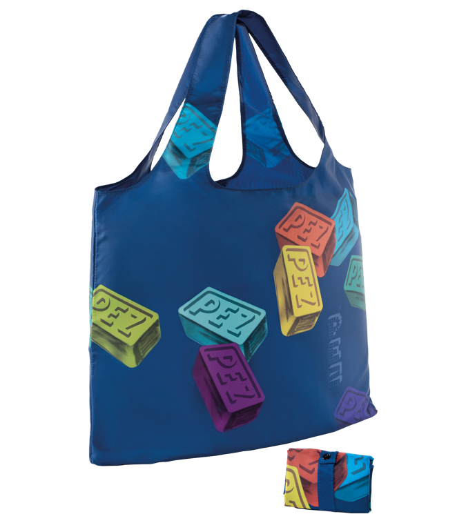 PEZ Merch Einkaufstasche mit Aufdruck von PEZ Bonbons