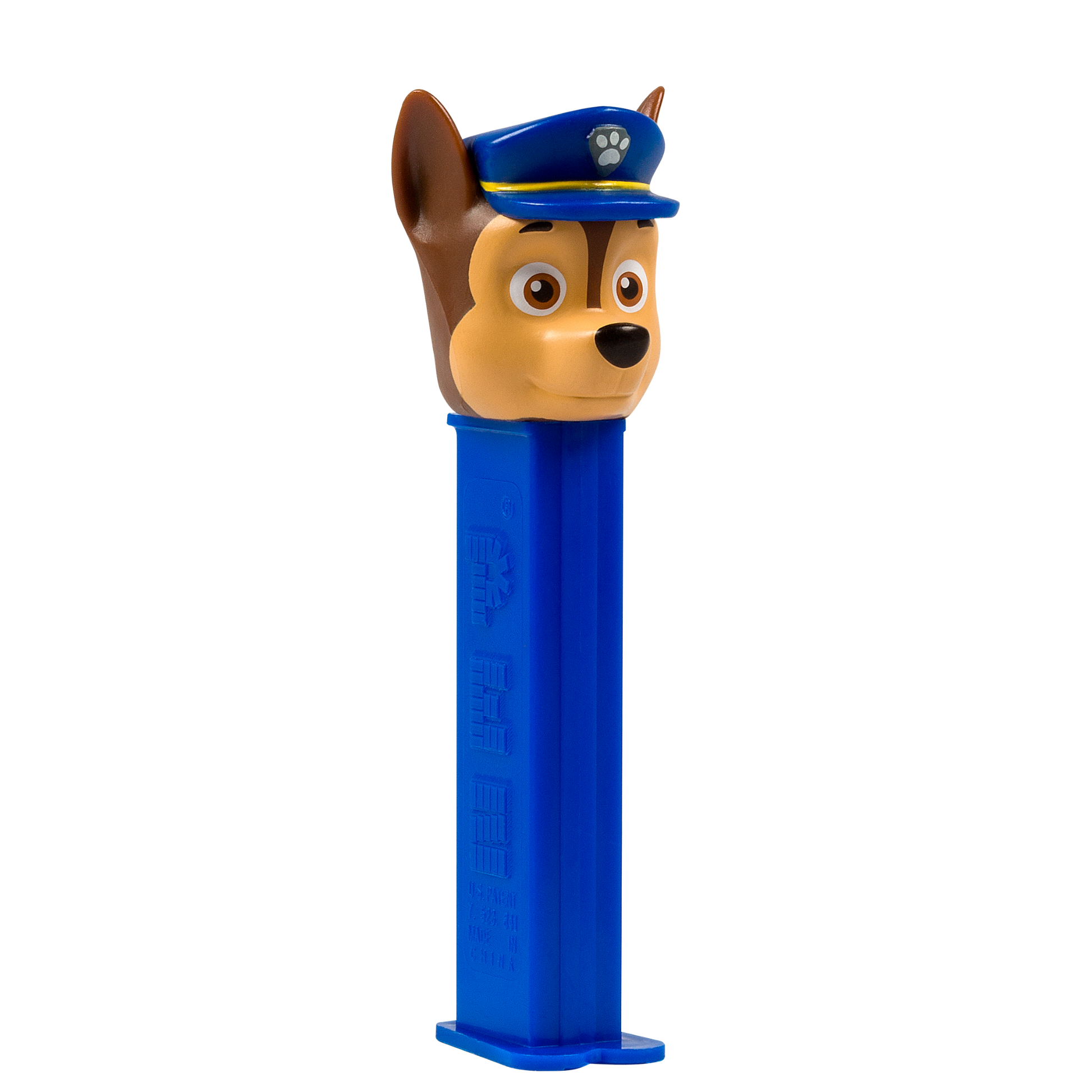 PEZ Spender von Chase - Paw Patrol, seitliche Ansicht