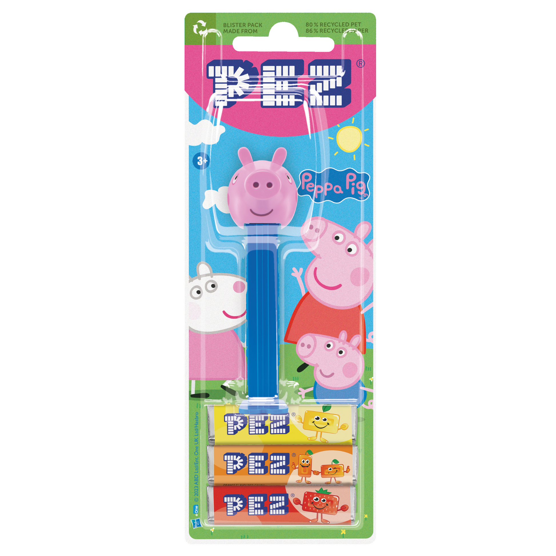 PEZ Spender von George, verpackt zusammen mit PEZ Bonbons