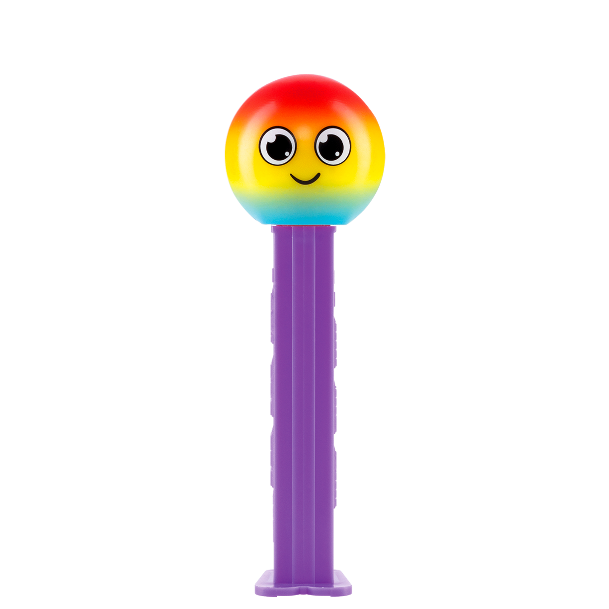 PEZ Spender von einem Regenbogen Emoji, Ansicht von vorne
