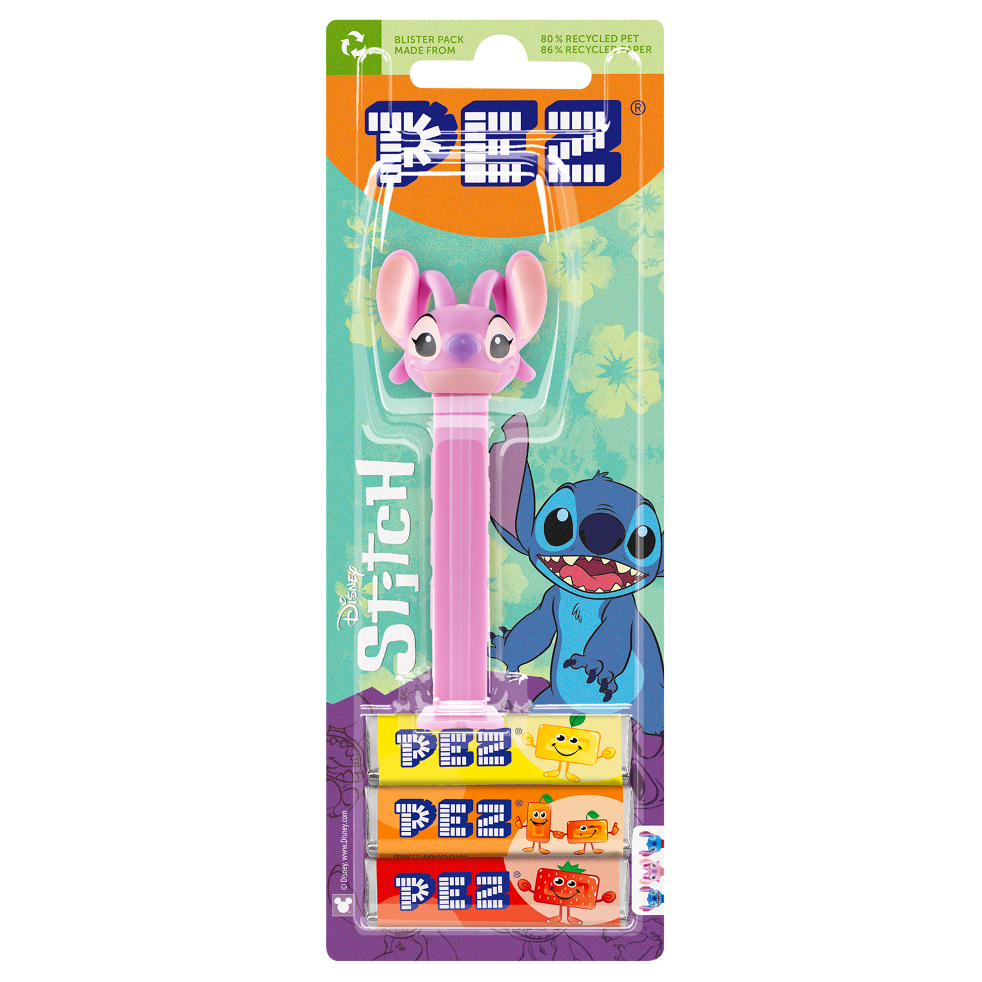 PEZ Spender Angel von Disneys Stitch, verpackt mit PEZ Bonbons