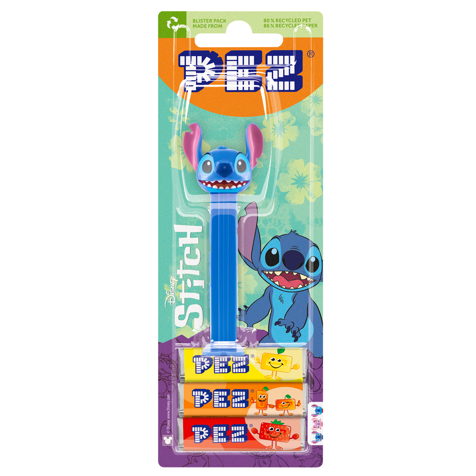 PEZ Spender Stitch, verpackt zusammen mit PEZ Bonbons