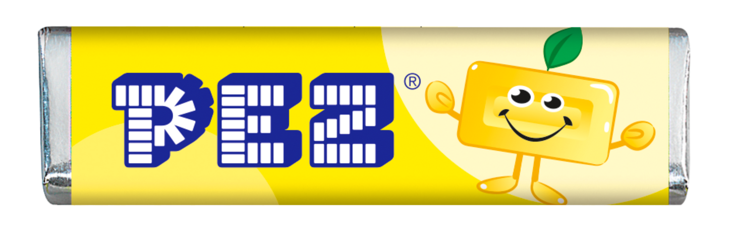Einzelne Packung PEZ Bonbons mit Zitronen-Geschmack.