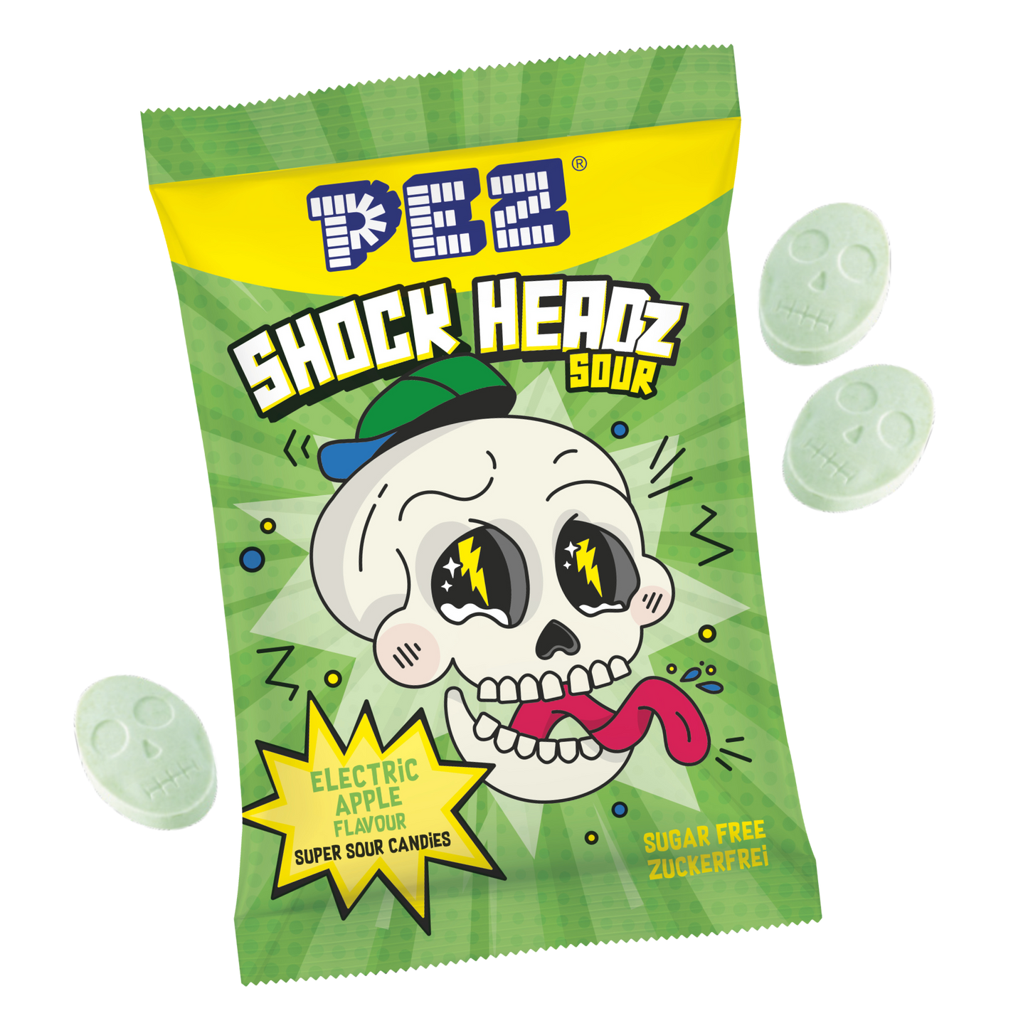 PEZ Shock Headz grüner Apfel
