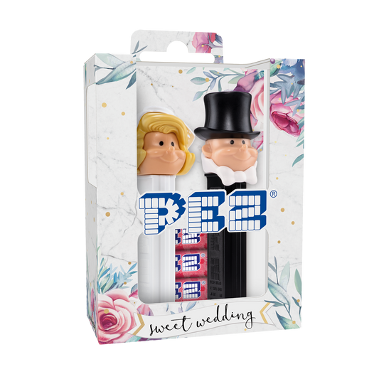 PEZ Brautpaar inklusive Bonbons (Braut blond und Bräutigam)