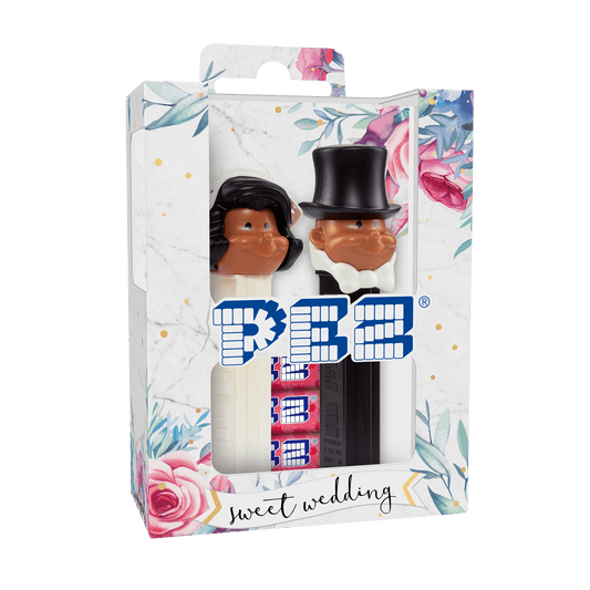 PEZ Geschenkset zur Hochzeit: Braut und Bräutigam Spender mit dunklem Teint