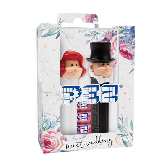 PEZ Brautpaar inklusive Bonbons (Braut rothaarig und Bräutigam)