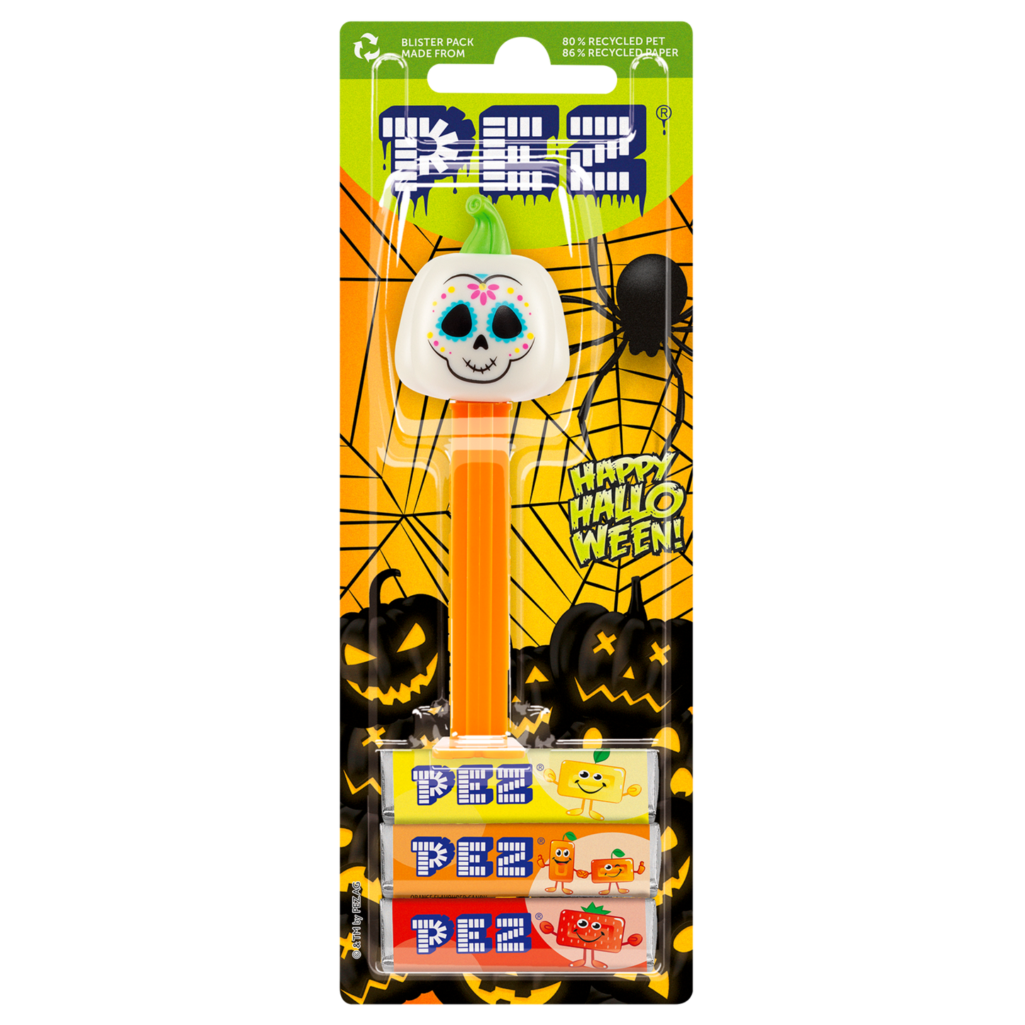 PEZ Dispenser Skull Pumpkin