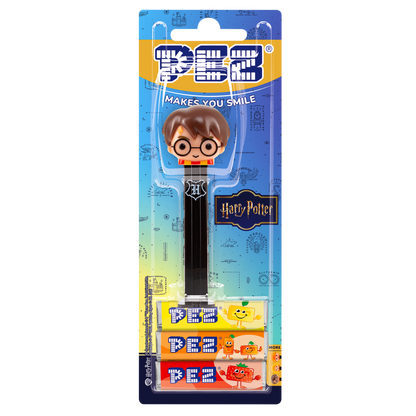 PEZ Spender von Harry Potter, verpackt zusammen mit PEZ Bonbons
