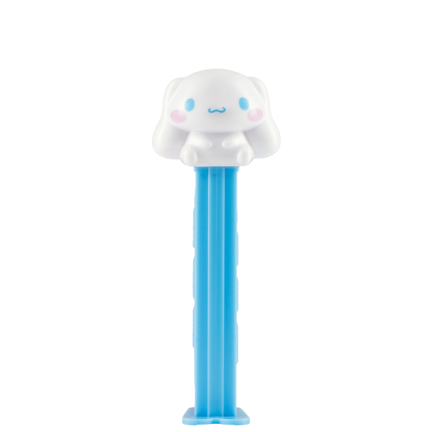 Cinnamoroll-PEZ-Spender mit weißem Hundekopf und blauem Spendergehäuse.