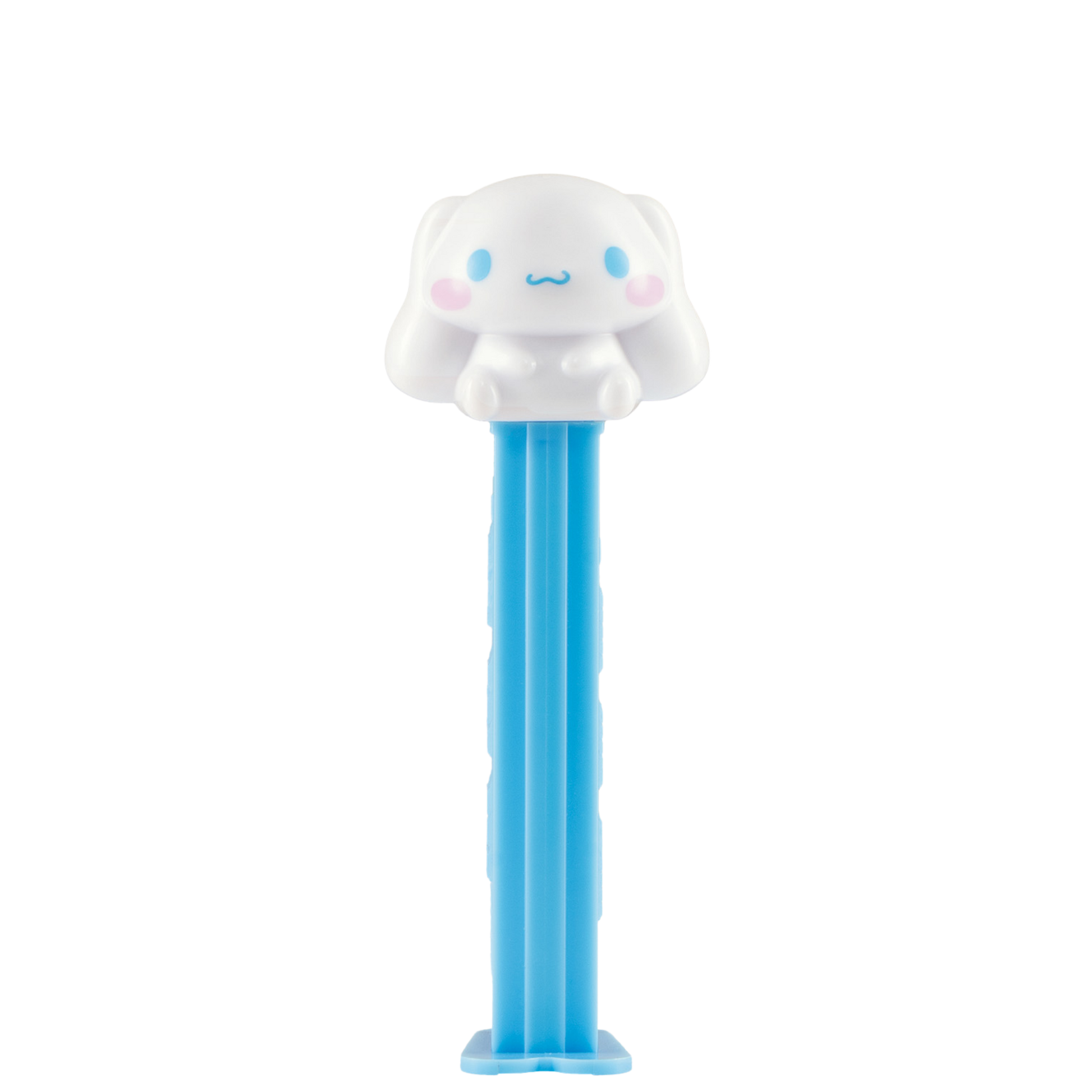 Cinnamoroll-PEZ-Spender mit weißem Hundekopf und blauem Spendergehäuse.