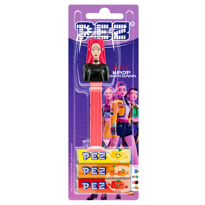 Mira PEZ-Spender in Original-Blisterverpackung mit drei PEZ-Bonbonpackungen.