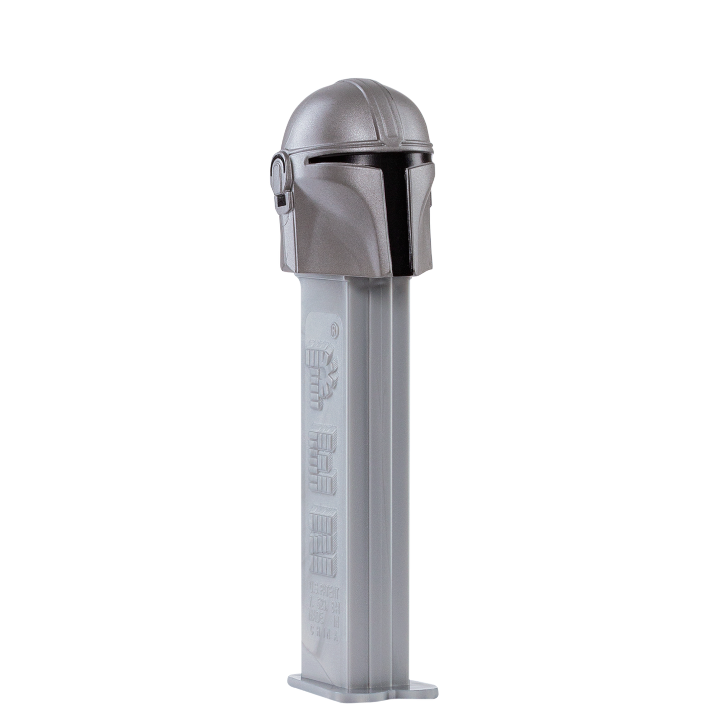 PEZ Spender von Mandalorianer, seitliche Ansicht