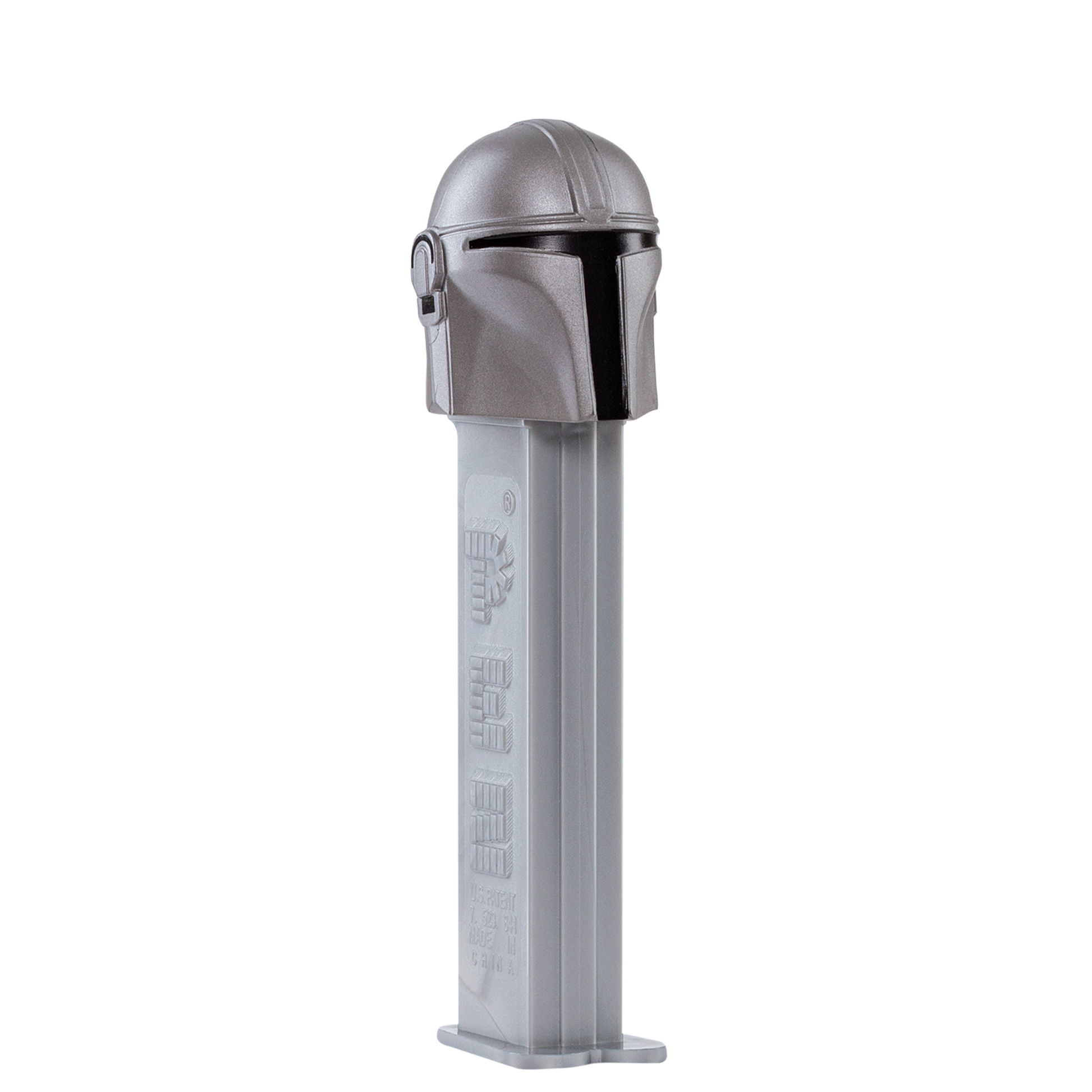 PEZ Spender von Mandalorianer, seitliche Ansicht