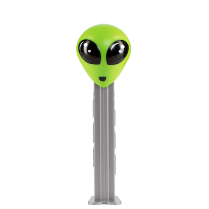 PEZ Spender Alien mit grünem Kopf und  grauer Hülse