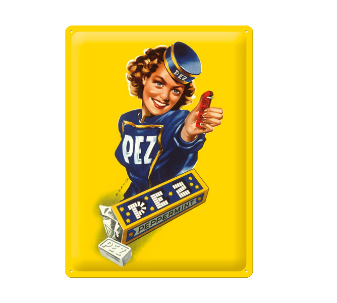 PEZ Tin Sign Peppermint - 30x40cm