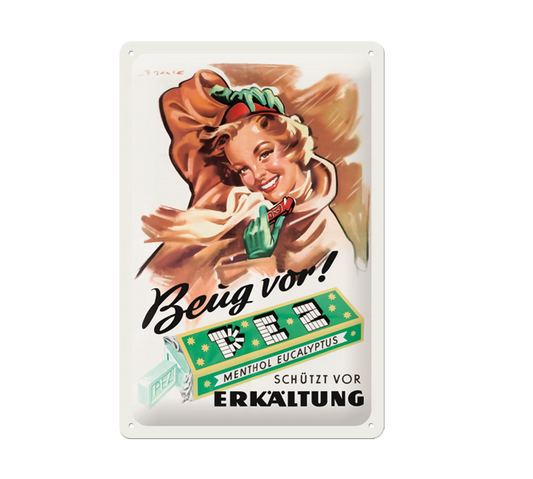 PEZ Retro Blechschild Menthol Eucalyptus