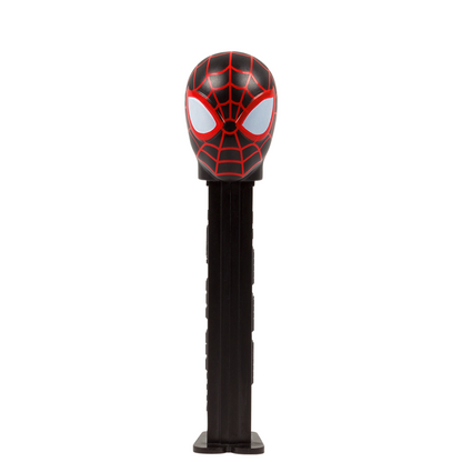PEZ Spender von Spiderman Miles Morales, Ansicht von vorne