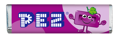 Einzelne Packung PEZ Bonbons mit Trauben-Geschmack.